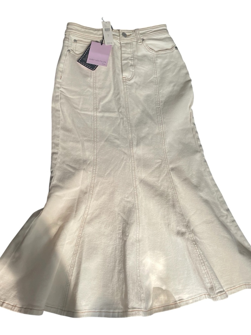 White Denim Mermaid Skirt Jeans